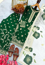 Teeya Creation Green Fendy Silk Beads Work Designer Wedding Wear Salwar Suit - Distacart