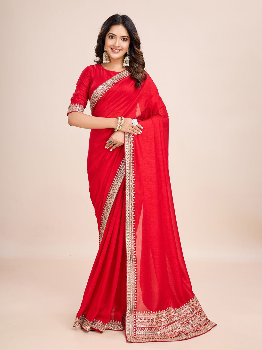 kasee Embroidered Pure Silk Ready to Wear Saree