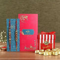 2 Stone Work Rakhis and Choco Swiss Jingles Box