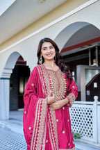 Teeya Creation Pink Color Chinon Silk Heavy Embroidery Work Wedding Wear Sharara - Distacart
