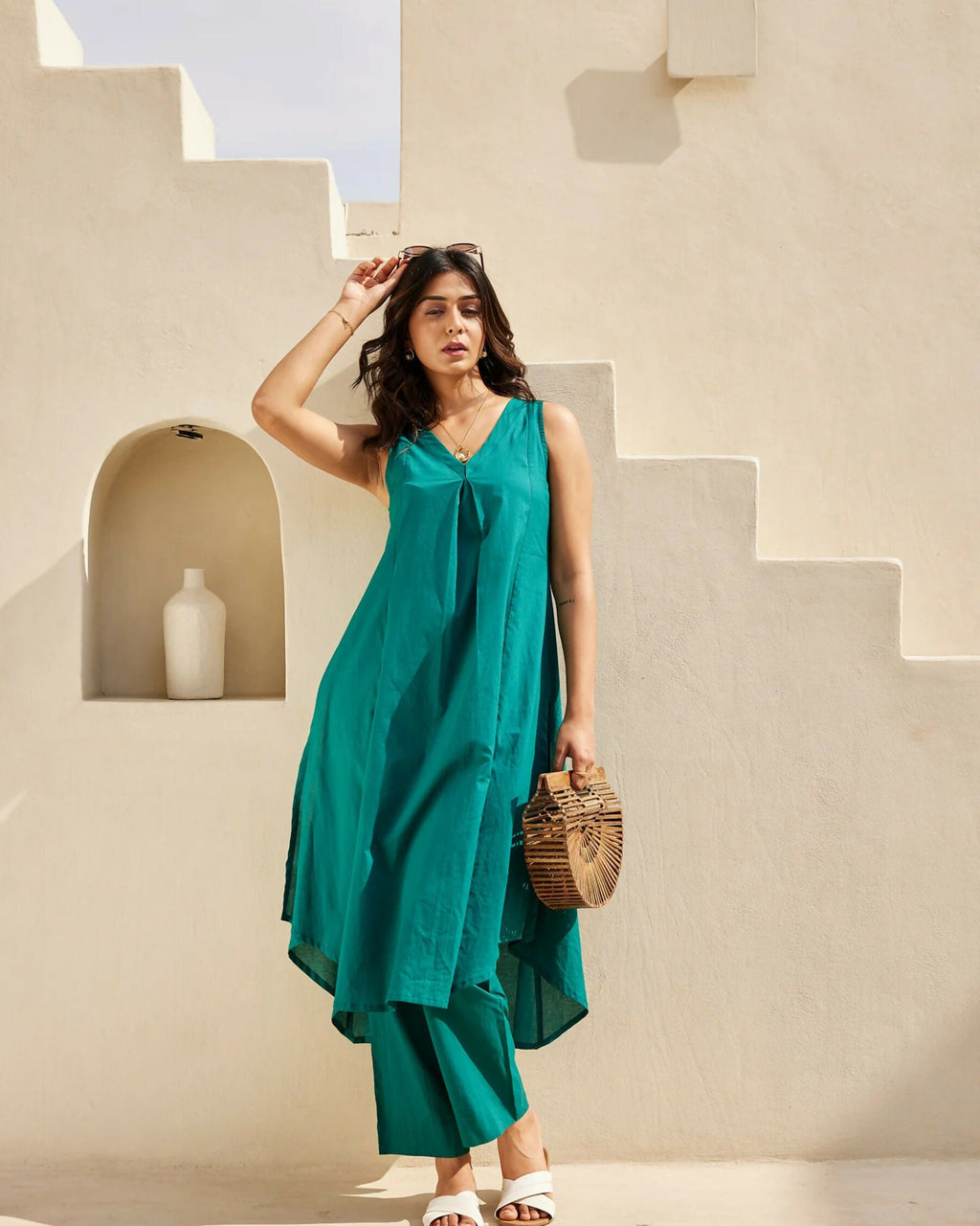 Aayaa Designer Pure Cotton 2 Piece Set Kurti & Set - Distacart