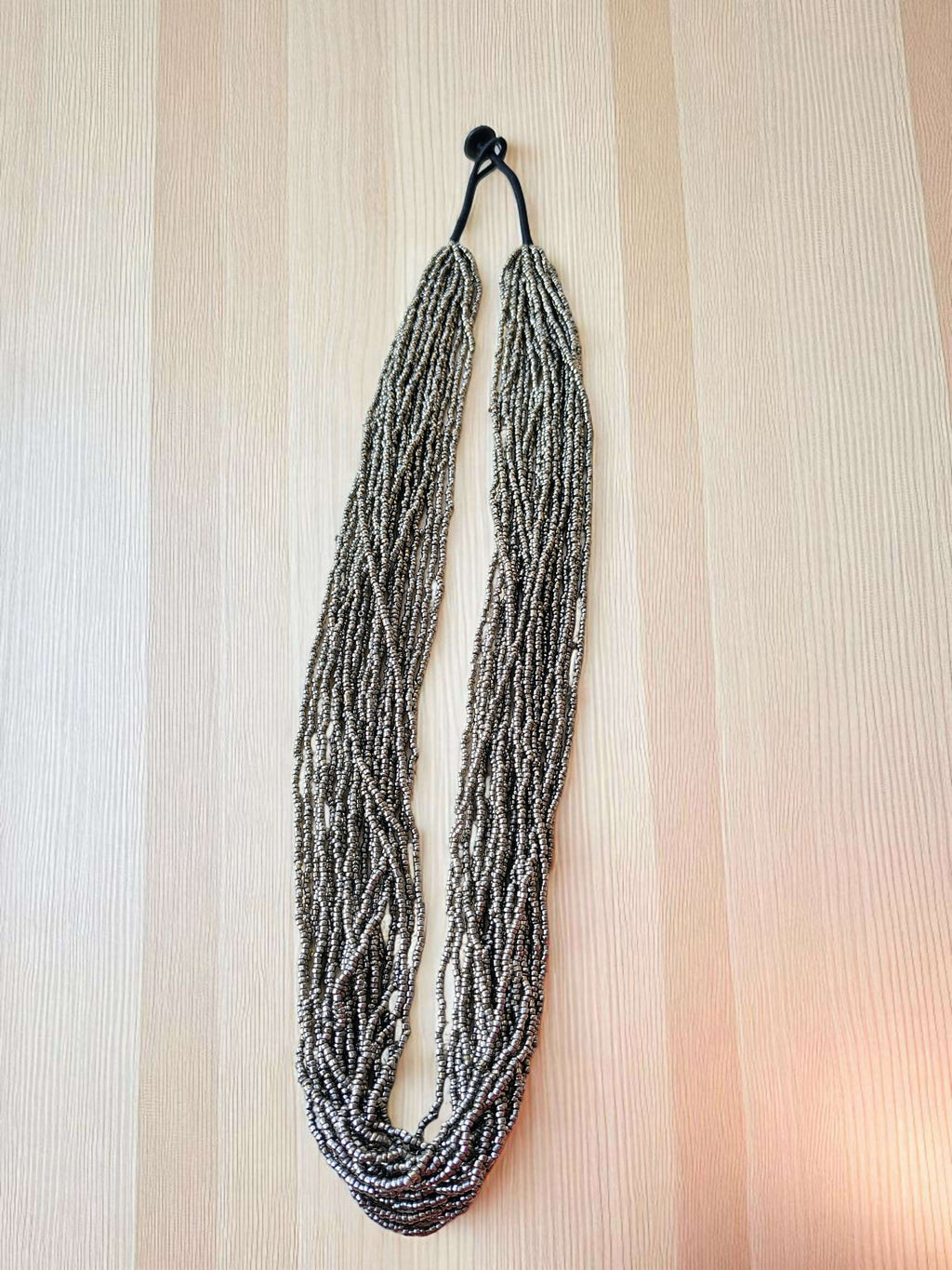 Inhanns Rangsaaz 20-Layer Luxe Long Beaded Only Necklace - Silver Only Necklace