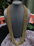 Inhanns Rangsaaz 20-Layer Luxe Long Beaded Only Necklace - Golden Long