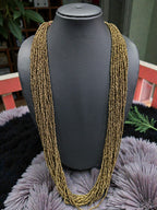 Inhanns Rangsaaz 20-Layer Luxe Long Beaded Only Necklace - Golden Long