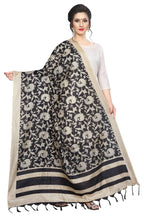 Vamika Black Printed Khadi Bhagalpuri Traditional Dupatta