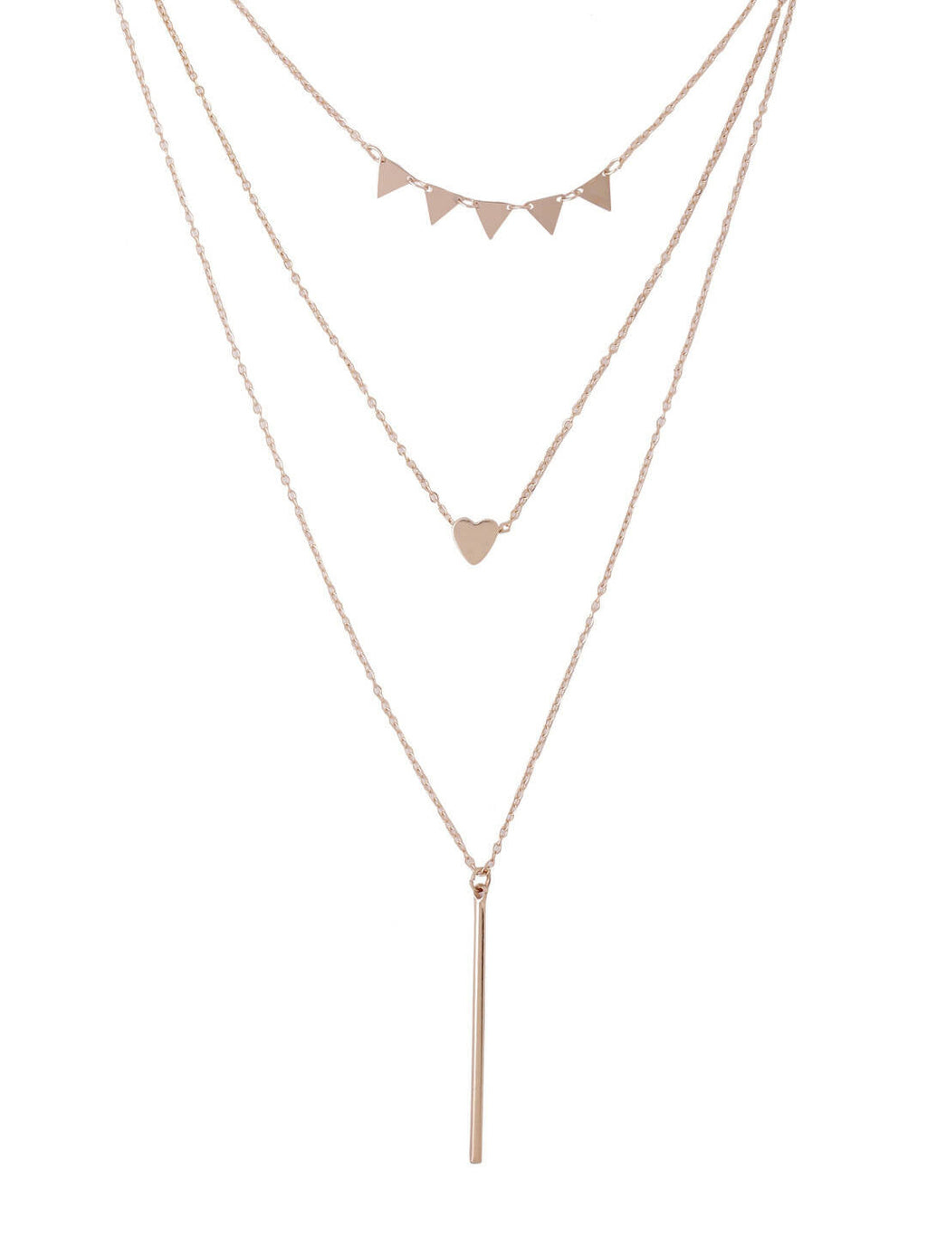 NVR Women's 3 Layered Gold-Polished Minimal Layered Necklace