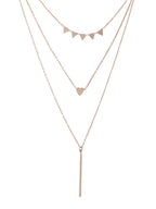 NVR Women's 3 Layered Gold-Polished Minimal Layered Necklace