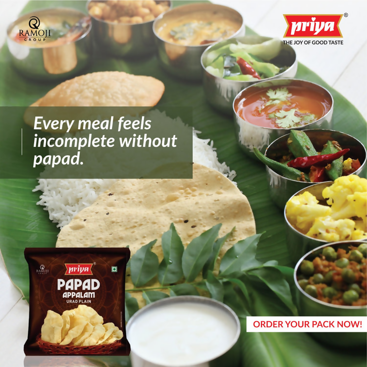 Priya Urad Dal Papad - Plain - Distacart