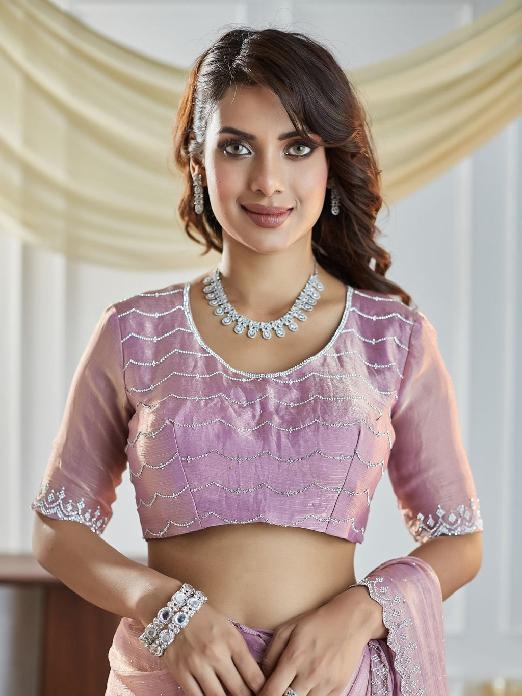kasee Embellished Beads and Stones Pure Silk Saree - Distacart