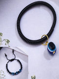 NVR Women & Men Set of 2 Black Evil Eye Rakhi With Roli Chawal - Distacart