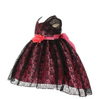 Asmaani Baby Girl's Black Colour Satin A-Line Maxi Full Length Dress (AS-DRESS-22158)