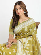 Shree Shyam Fashion Linen Cotton Purple Saree - Distacart