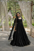Joban Fashion Black Georgette Sequence Embroidery Work Kurta Set - Distacart