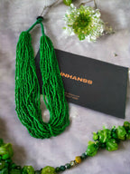 Inhanns Handmade Beaded Multilayer Necklace, 20 Layers - Green