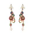 Nuyug 22K Gold Plated Pearl Drop Kundan Studded Ethnic Peacock Shaped Drop Earrings - Distacart