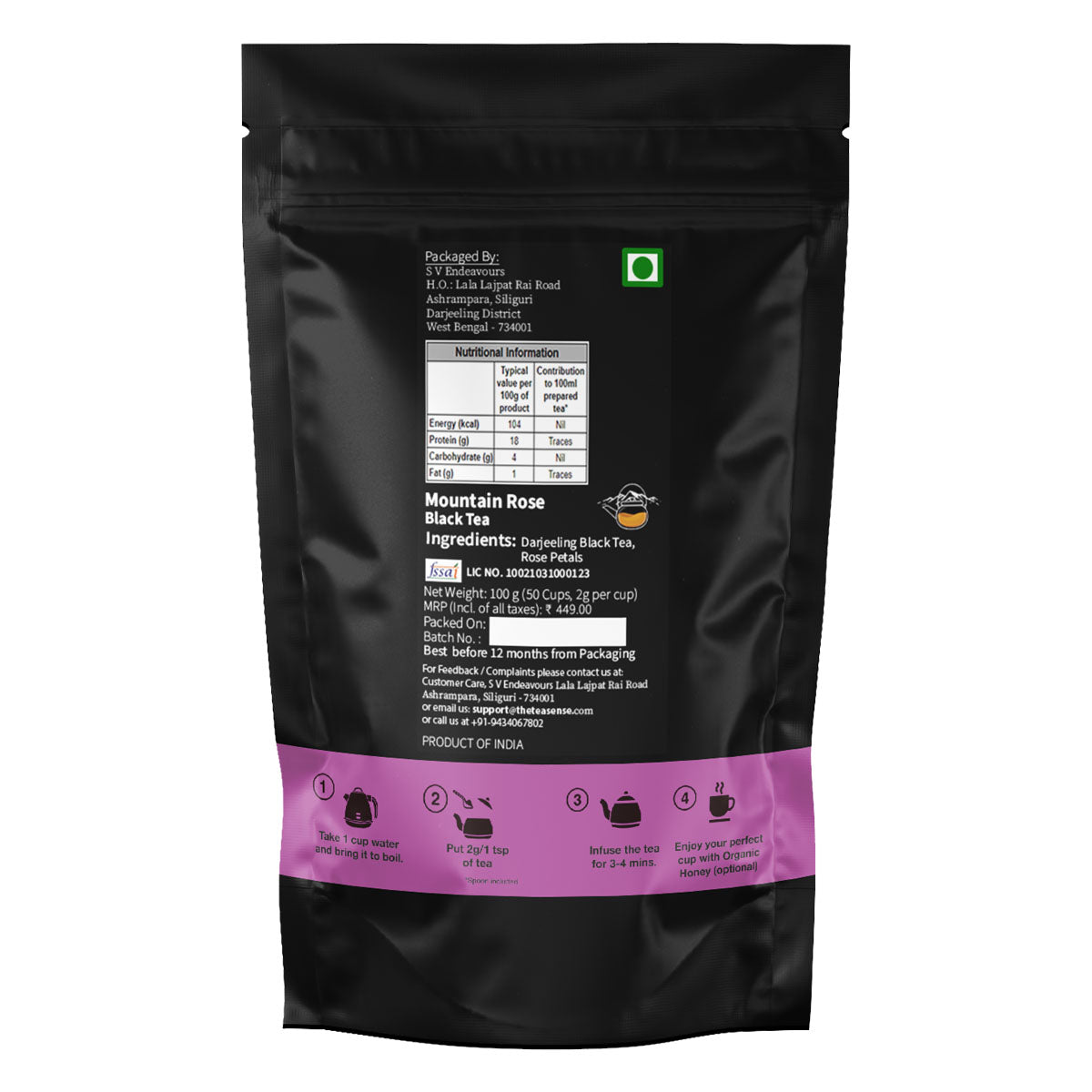 Tea Sense Mountain Rose Black Tea - Distacart