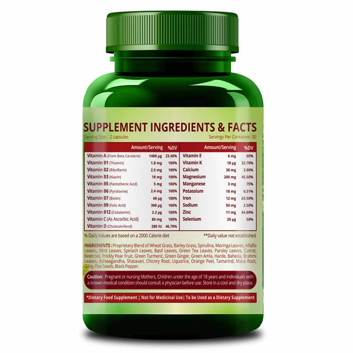 Himalayan Organics Whole Food Multivitamin For Men Boosts Overall Health: 60 Capsules