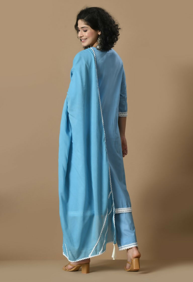 Joban Fashion L.Blue Cotton Kurta Set