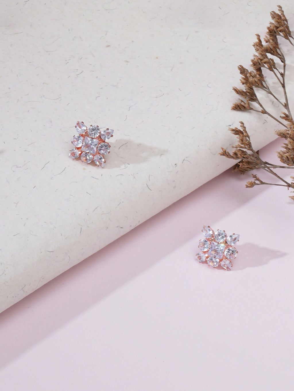 stone stud (Rose gold) - Ruby Raang - Distacart