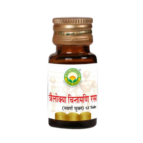 Basic Ayurveda Trailokya Chintamani Ras with Gold 12 Tablets