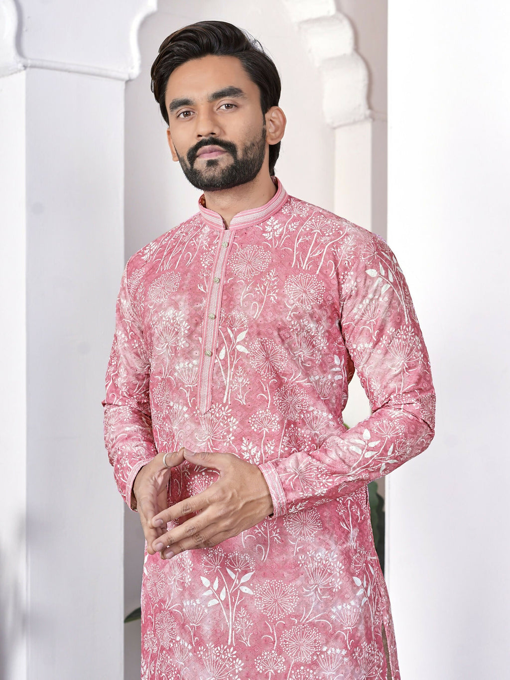 Anaita Pink Digital Printed Work Cotton Straight Kurta