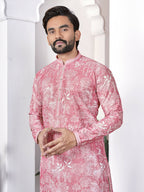 Anaita Pink Digital Printed Work Cotton Straight Kurta