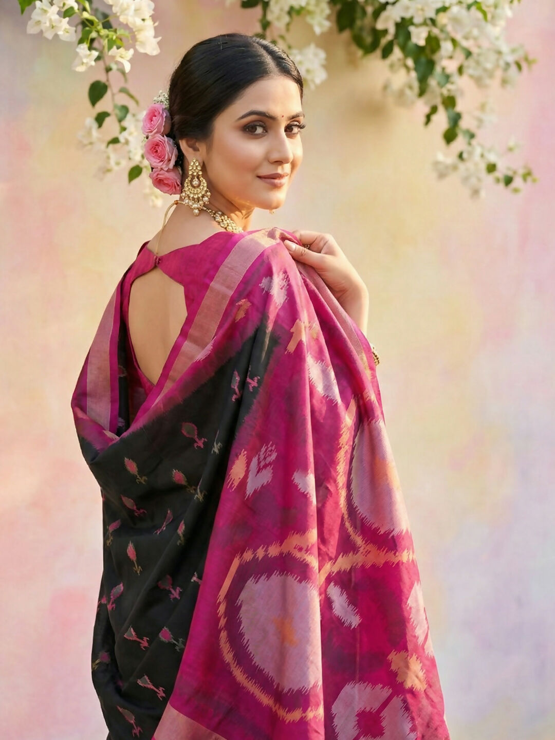 Shree Shyam Fashion Black Soft Silk Saree - Distacart