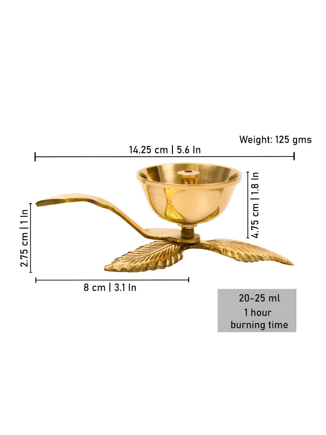 Spillbox Gold-Toned Brass 3 leaf Nanda Pooja Essential