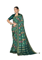 Green Rangkat Tussar Silk Woven Design Saree with Unstitched Blouse - Mohmanthan Eshani