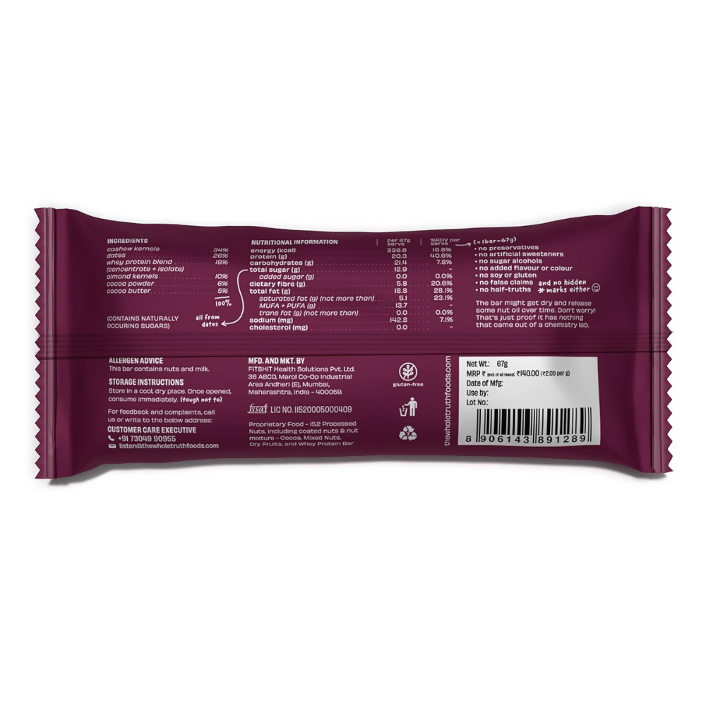The Whole Truth High Protein Double Cocoa Protein Bar - Distacart