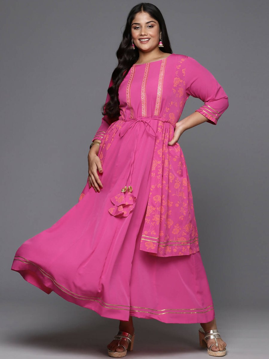 Ahalyaa Women's Traditional wear Ethnic Dress - PINK - Distacart