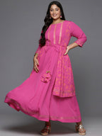 Ahalyaa Women's Traditional wear Ethnic Dress - PINK - Distacart