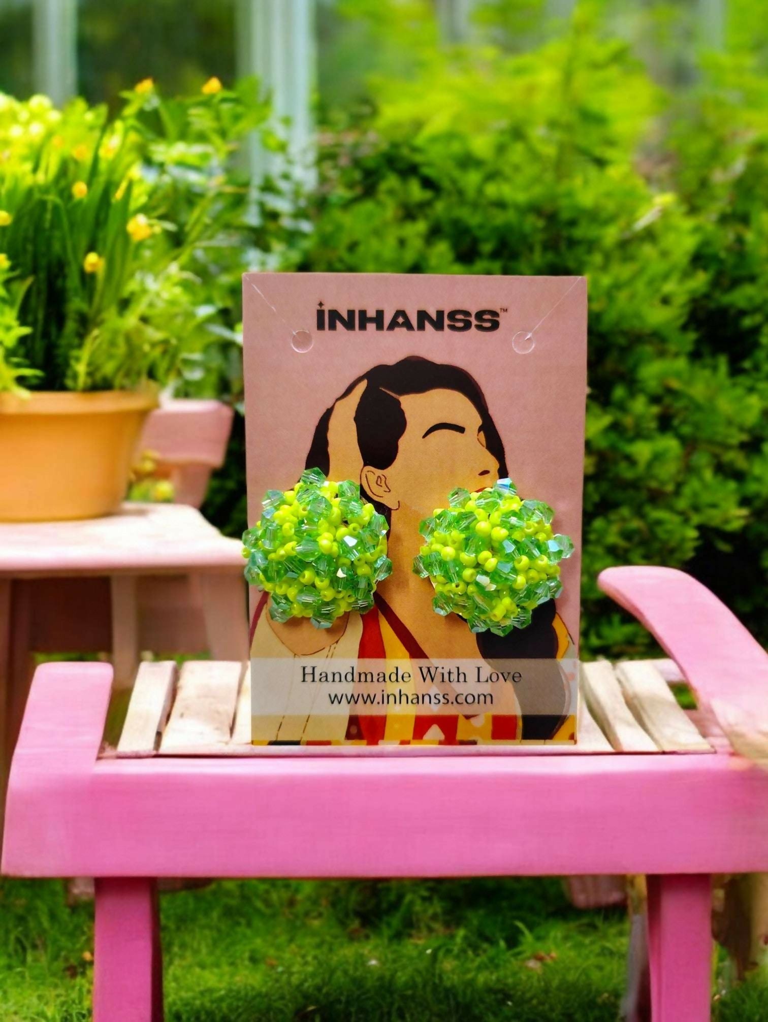 Inhanns Small Statement Studs Earrings - Neon - Distacart