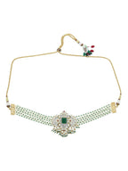 Green Stone Kundan Choker- Ruby Raang