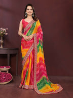 Ai Fashion Multi Georgette Digital Print Party Wear Saree - Distacart
