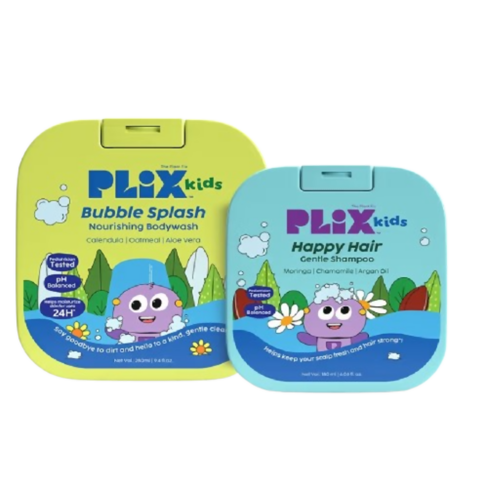 PLIX The Plant Fix Kids Happy Hair Gentle Shampoo & Bubble Splash Body Wash