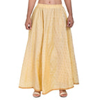 Asmaani Beige Color Golden Zari Work Maxi Skirt