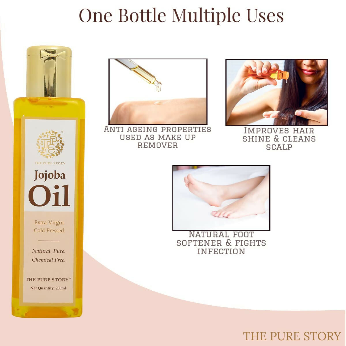 The Pure Story Natural Cold Pressed Jojoba Oil for Hair & All Body parts - Distacart