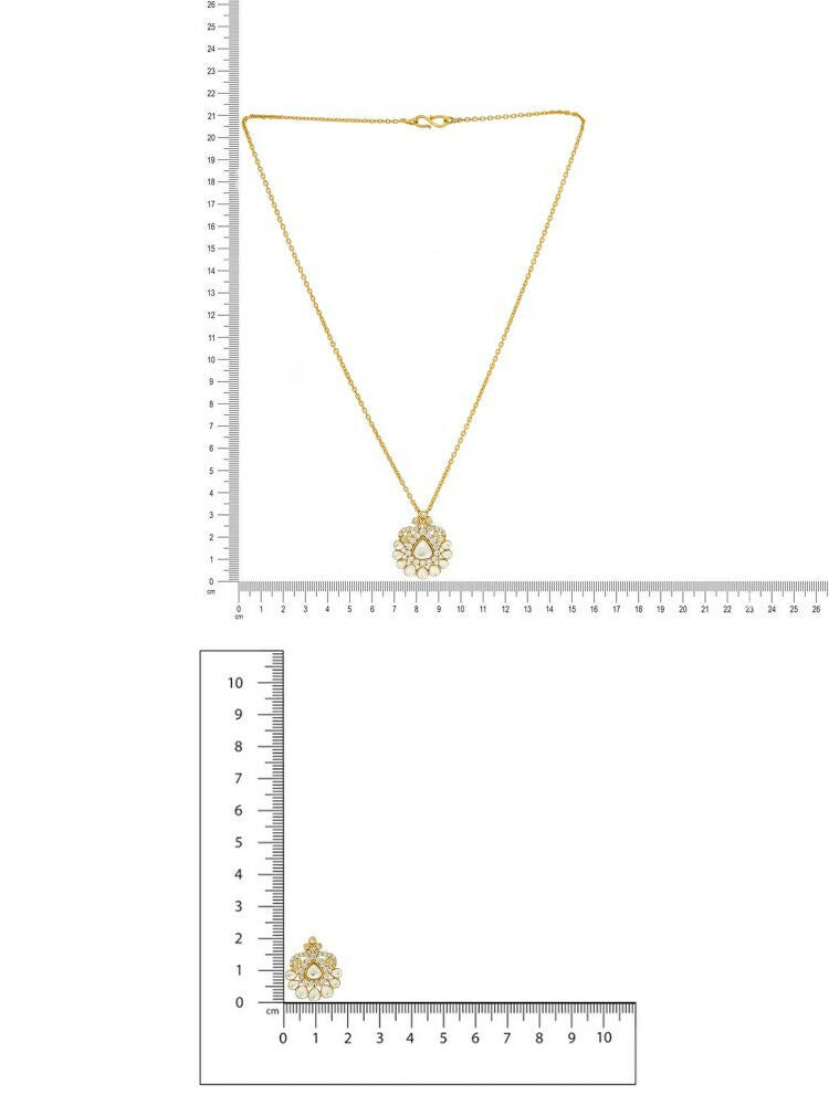 Kundan Antique Finish Earrings and Necklace set - Ruby Raang