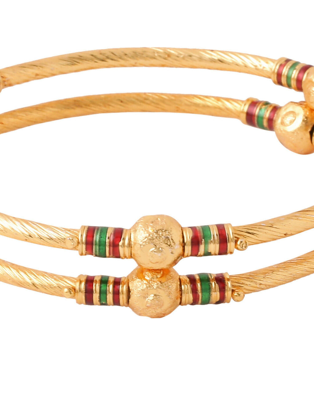 NVR Women Set of 2 Gold-Plated Traditional Bangles - Distacart