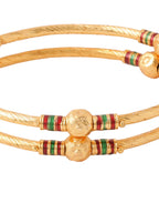 NVR Women Set of 2 Gold-Plated Traditional Bangles - Distacart