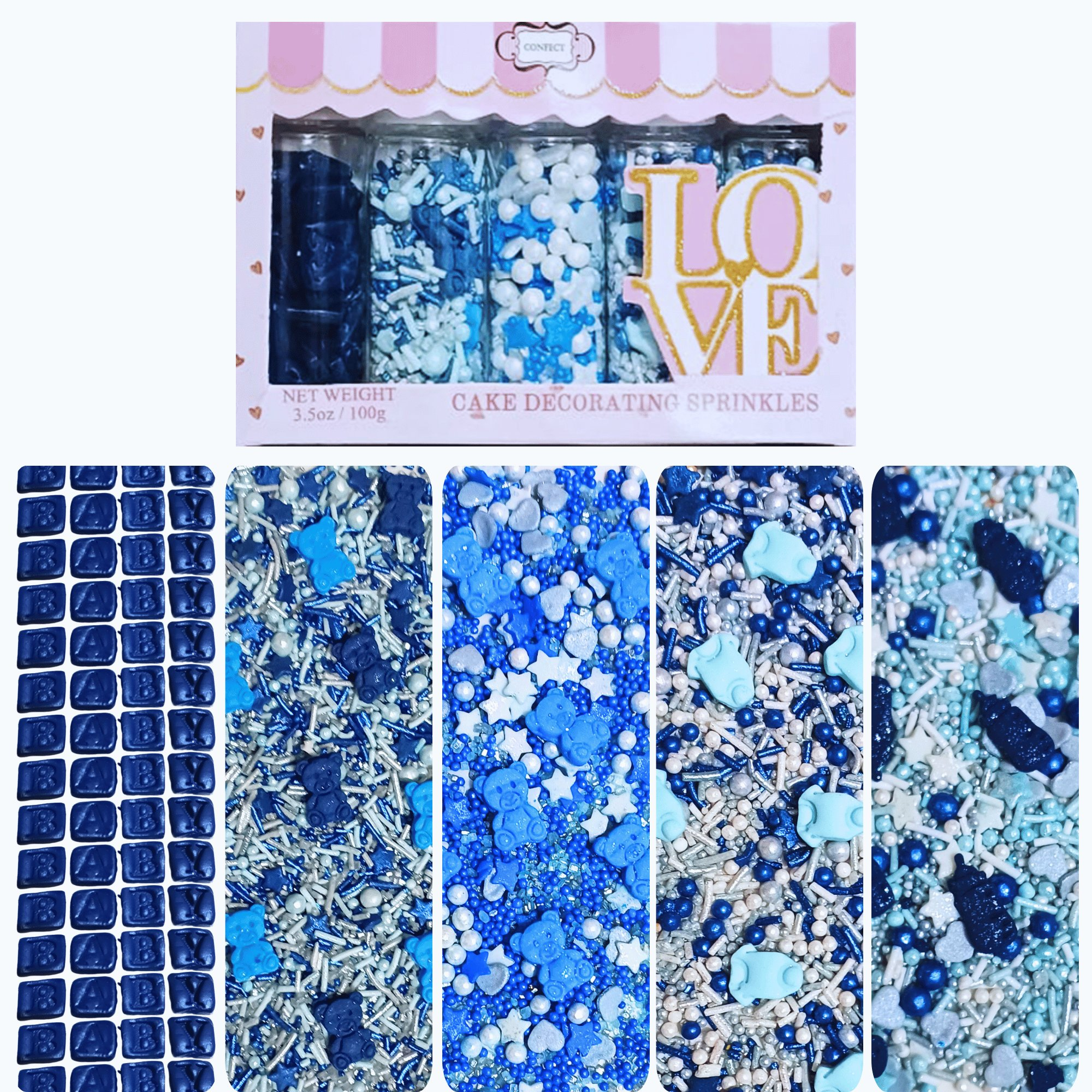 confect boys baby shower sprinkles gender reveal sprinkles pack of 5 baby shower 31