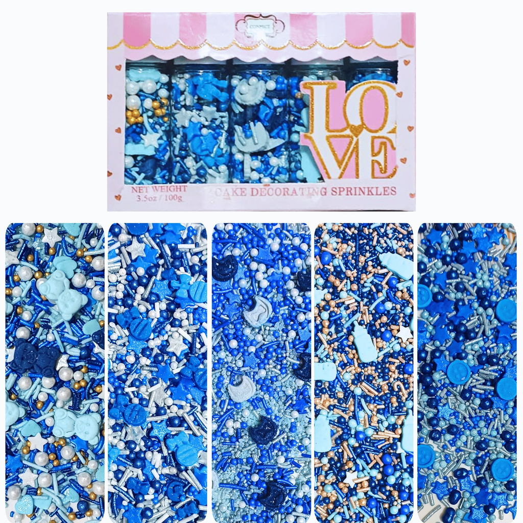 confect boys baby shower sprinkles edible sprinkles assorted pack of 5 baby shower 30