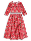 Ahalyaa Girls Floral Printed Velvet Ready to Wear Kids Lehenga Choli - Distacart