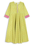 Ahalyaa Girls Printed A-Line Velvet Maxi Kids Ethnic Dress - Distacart