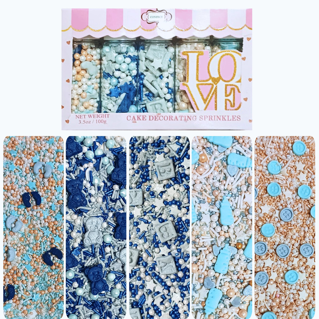 confect boys baby shower sprinkles gender reveal sprinkles birthday sprinkles pack of 5 baby shower 29