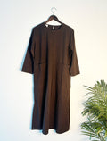 trueBrowns Beige Slub Dress - Distacart