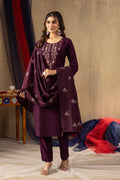 Pramukh Fab Wine Color Viscose Kurta Set - Distacart