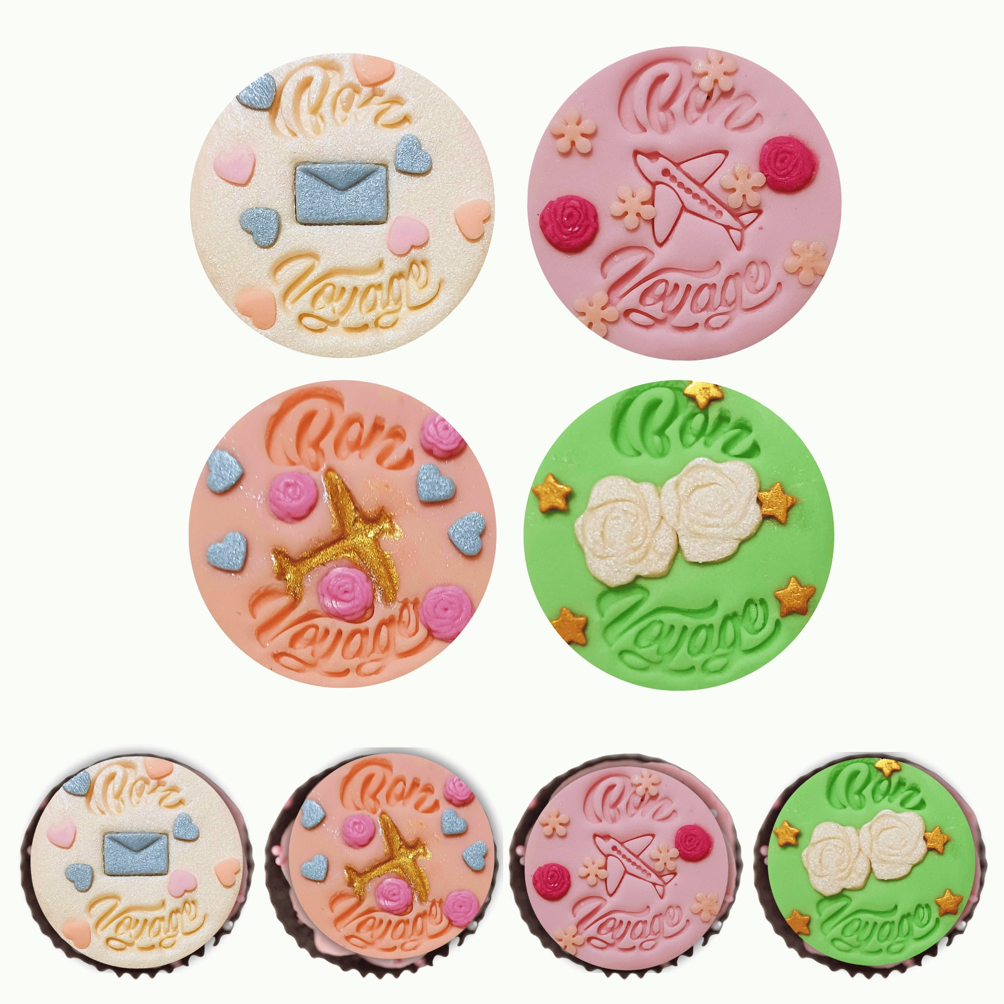 confect bon voyage toppers for cakes cupcakes edible cupcake topper cake decorations supplies 100gms ct 06