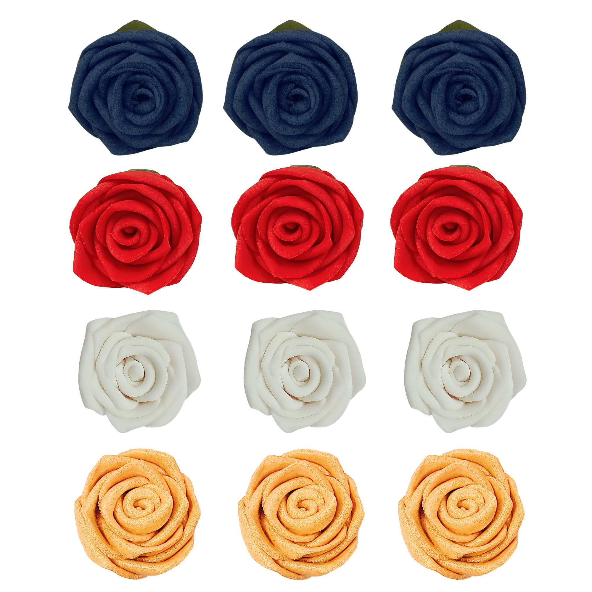 confect edible sugar roses cake toppers for cupcakes doughnut cake decorations pack of 12 j4 roses 04